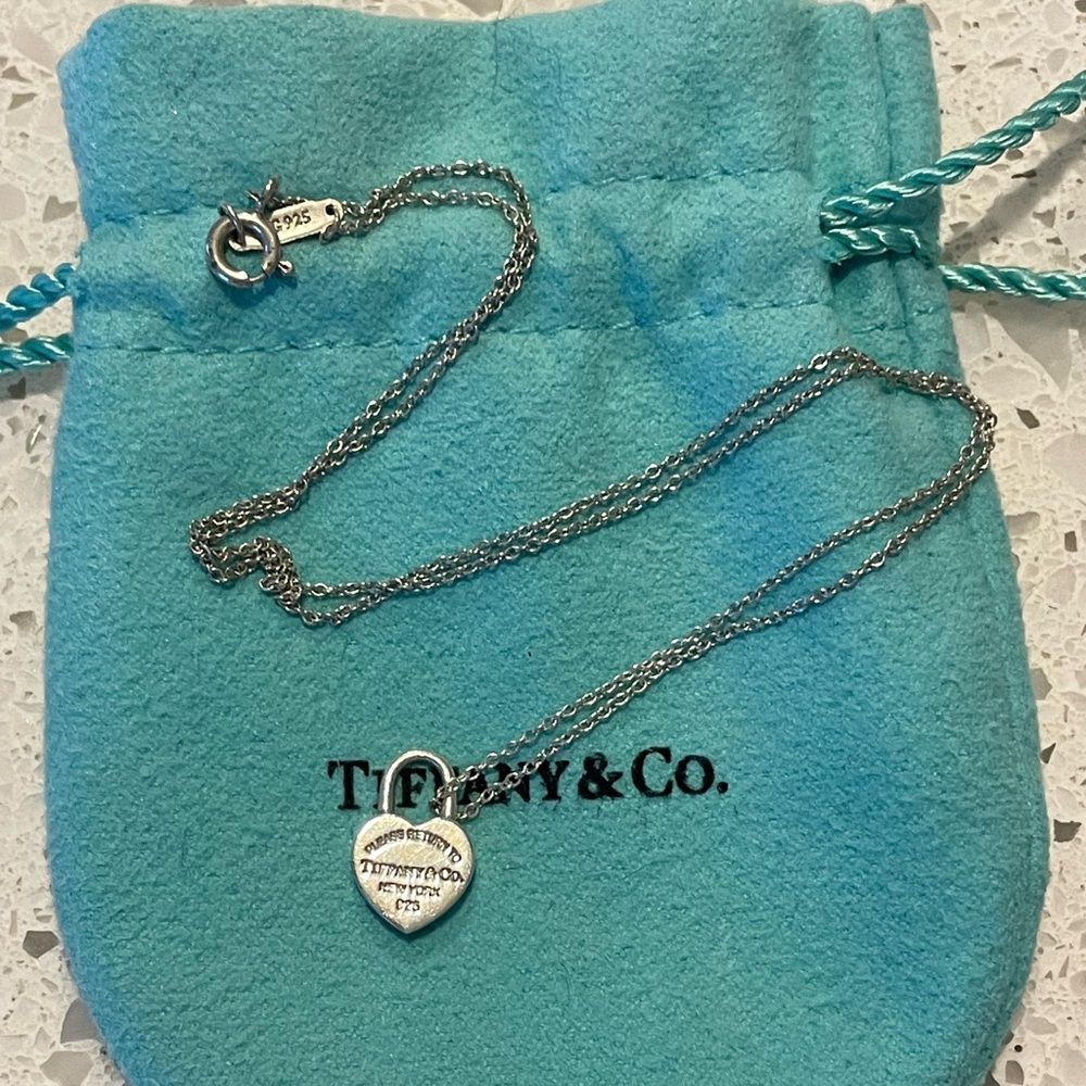 Tiffany “Please Return To Tiffany & Co.” Heart Lock Pendant + Original SS Chain